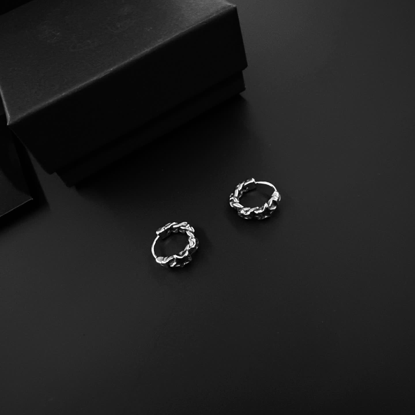 Chrome Hearts Silver Hoop Earrings